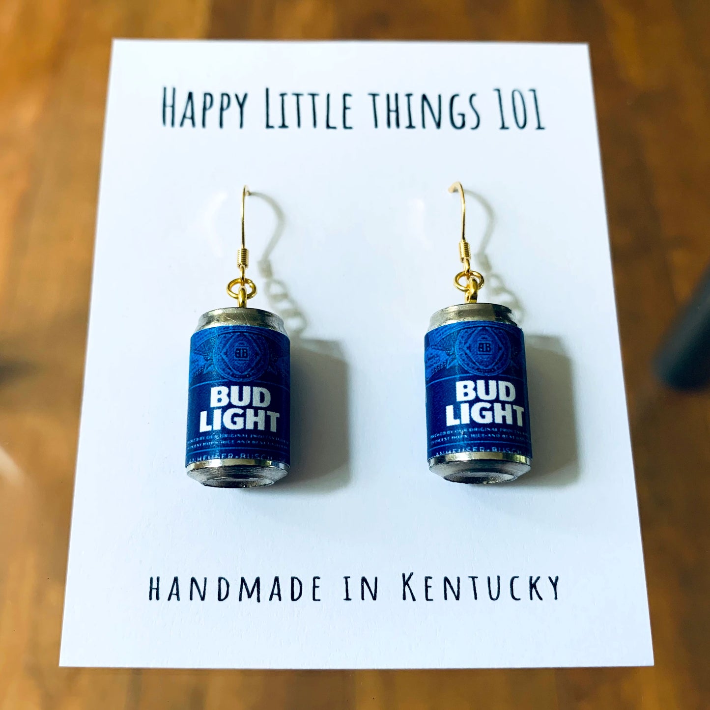 Miniature Light Beer Can Drop Earrings/Alcohol Dangle Earrings/Beer Lover Gifts/Miniature earrings/Fun Gift for Her/18K Gold Plated/Free Gift
