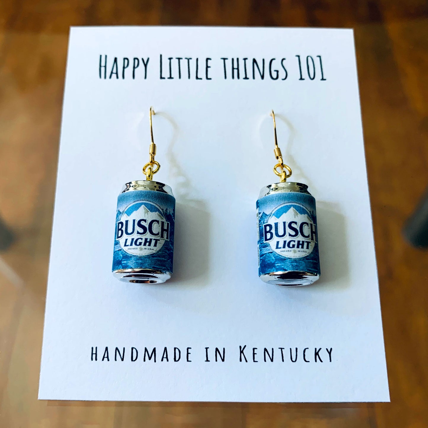 Classic Light Beer Can Drop Earrings/Alcohol Dangle Earrings/Beer Lover Gifts/Miniature earrings/Fun Gift for Her/18K Gold Plated/Free Gift