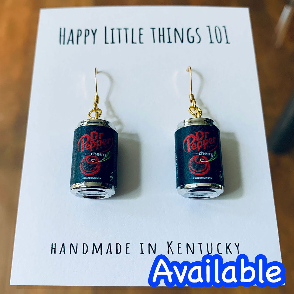 Classic Strawberry Soda Can Drop Earrings/Soda Can Dangle Earrings/Soda Lover Gifts/Miniature earrings/Fun Gift for Her/18K Gold Plated/Free Gift