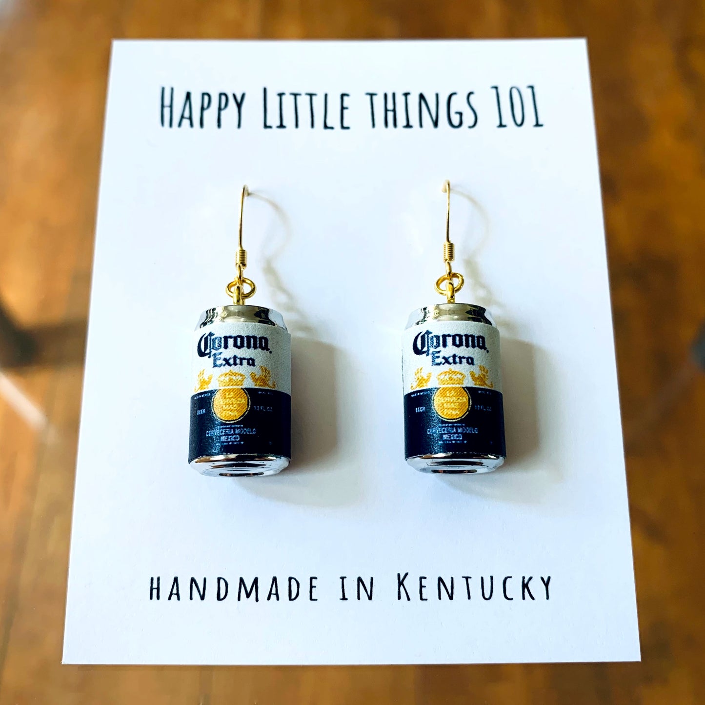 Miniature Beer Can Drop Earrings/Alcohol Dangle Earrings/Beer Lover Gifts/Miniature earrings/Fun Gift for Her/18K Gold Plated/Free Gift