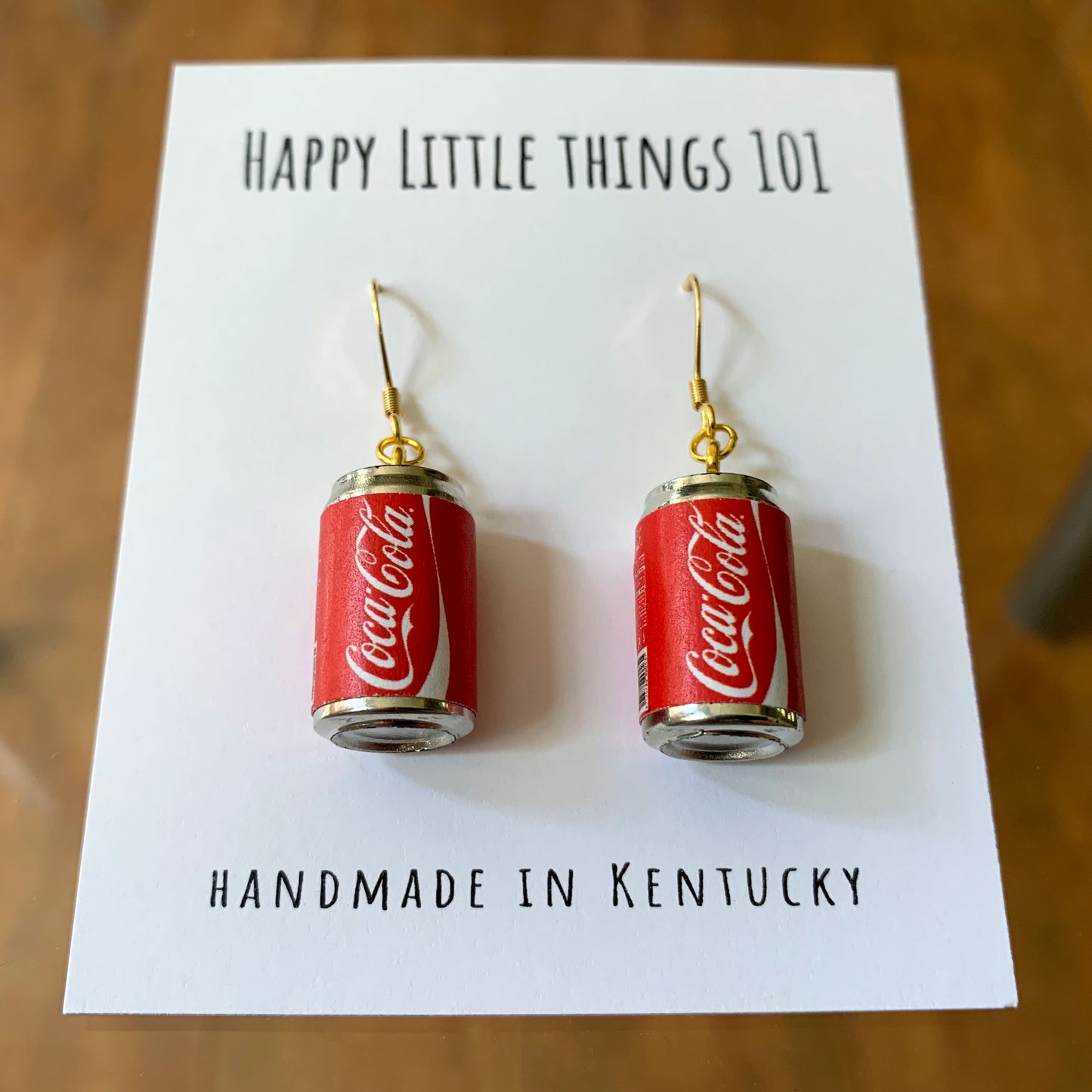 Classic Soda Can Drop Earrings/Soda Can Dangle Earrings/Soda Lover Gifts/Miniature earrings/Fun Gift for Her/18K Gold Plated/Free Gift