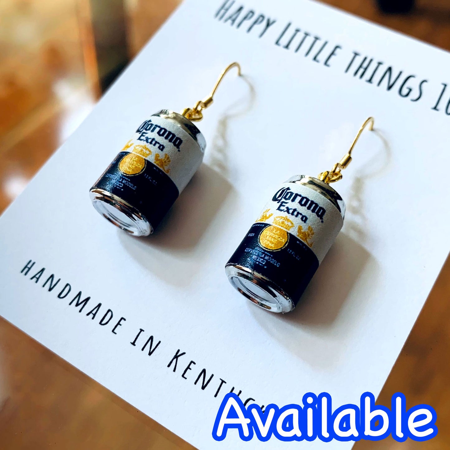 Beer Yellow Bottle Earrings/Miniature Beer Bottle Earrings/Alcohol Accessories/Beer Lover Gift for Her/18K Gold Plated/Free Gift Box