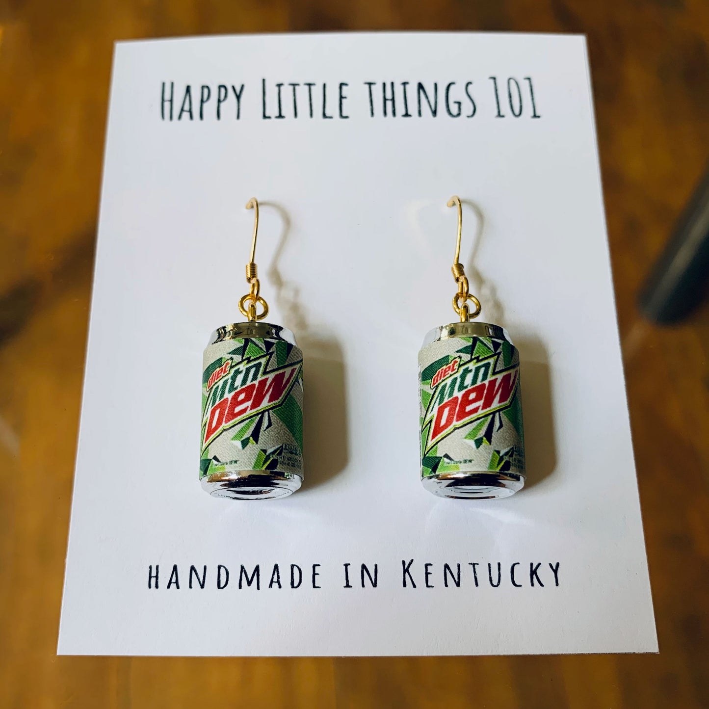 Diet Soda Can Drop Earrings/Drink Earrings/Soda Lover Gifts/Miniature Earrings/Fun Gift for Her/18K Gold Plated/Free Gift