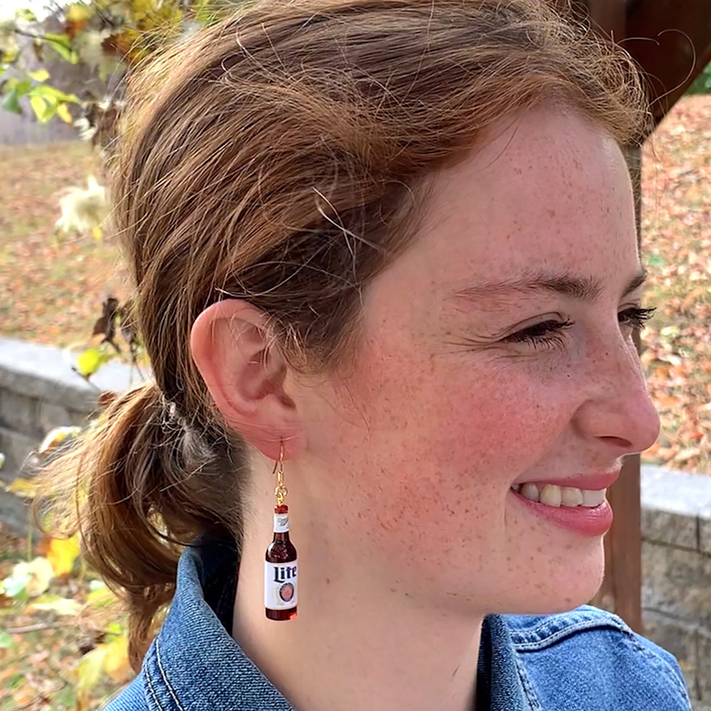 Beer Bottle Earrings/Lite Beer Bottle Earrings/Drink Earrings/Alcohole Earrings/18K Gold Plated/Beer Lover Gifts/Gift for Her/Free Gift Box