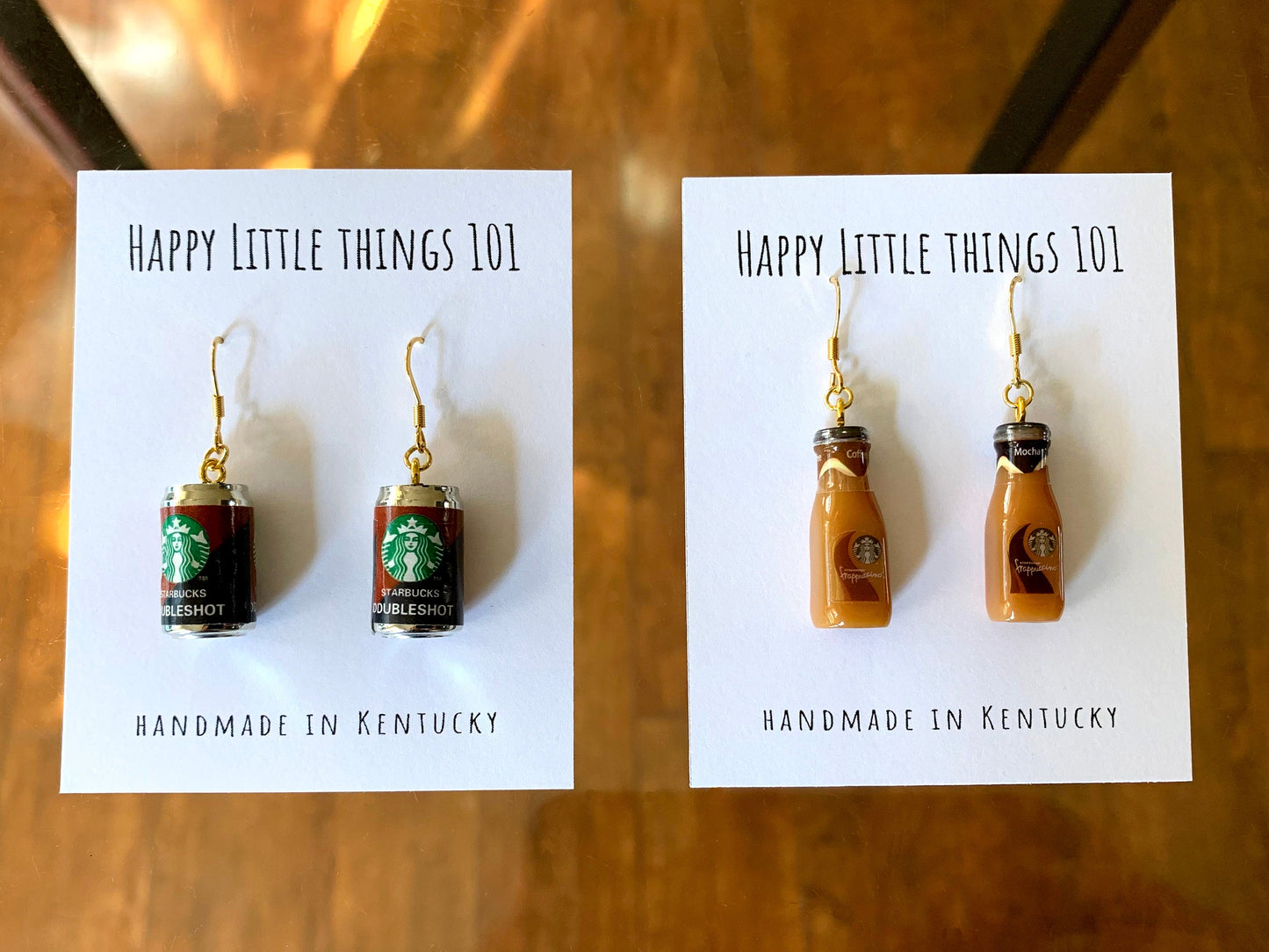 Starbucks Inspired Coffee Can & Bottle Earrings/Gift for Coffee Lover/Miniature Earrings/Holiday Gift for Her/18K Gold Plated/Free Gift Box