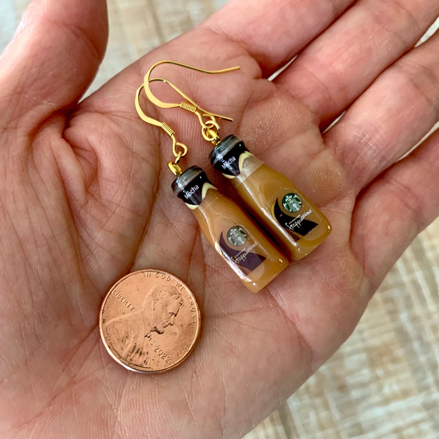 Starbucks Inspired Coffee Can & Bottle Earrings/Gift for Coffee Lover/Miniature Earrings/Holiday Gift for Her/18K Gold Plated/Free Gift Box