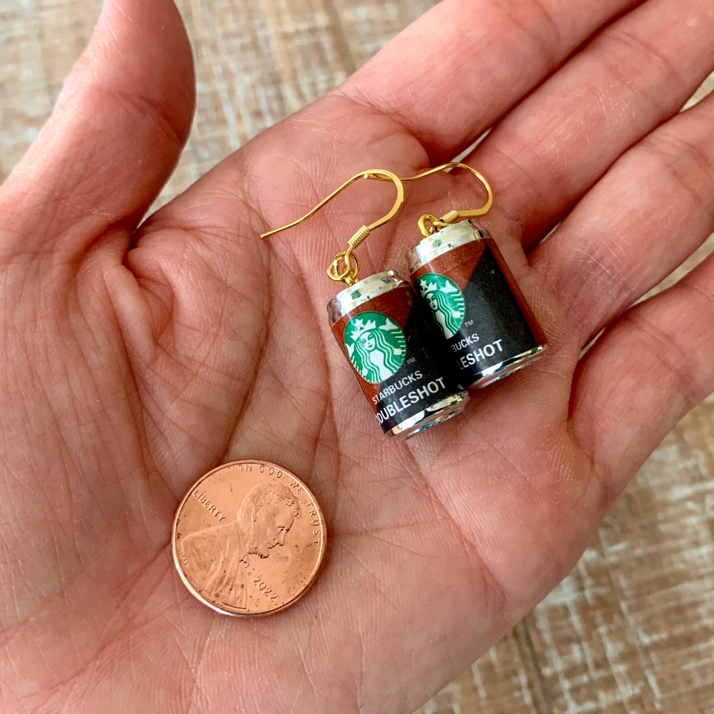 Starbucks Inspired Coffee Can & Bottle Earrings/Gift for Coffee Lover/Miniature Earrings/Holiday Gift for Her/18K Gold Plated/Free Gift Box