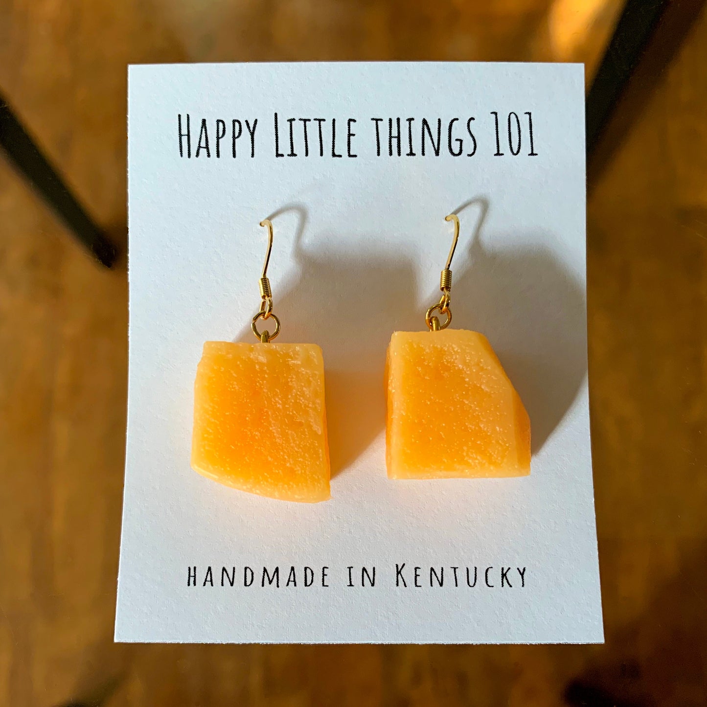 Cantaloupe Chunk Earrings/Honeydew Chunk Earrings/Watermelon Chunk Earrings/Fruit Accessories/Fun Earrings/18K Gold Plated/Free Gift Box