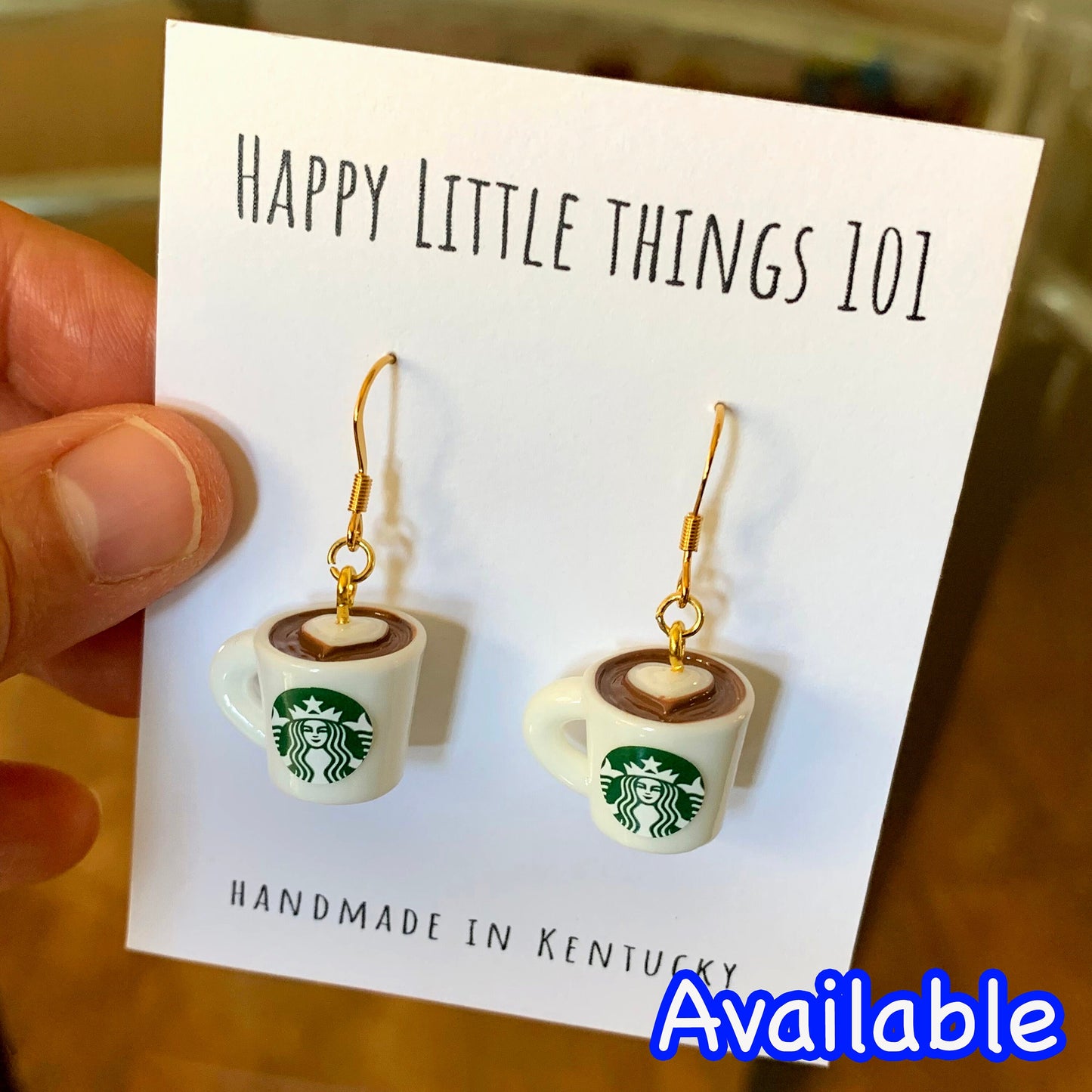 Starbucks Inspired Matcha Green Tea Frappuccino Earrings/Matcha Lover Gifts/Cute & Fun Gift for Her/18K Gold Plated/Free Gift Box