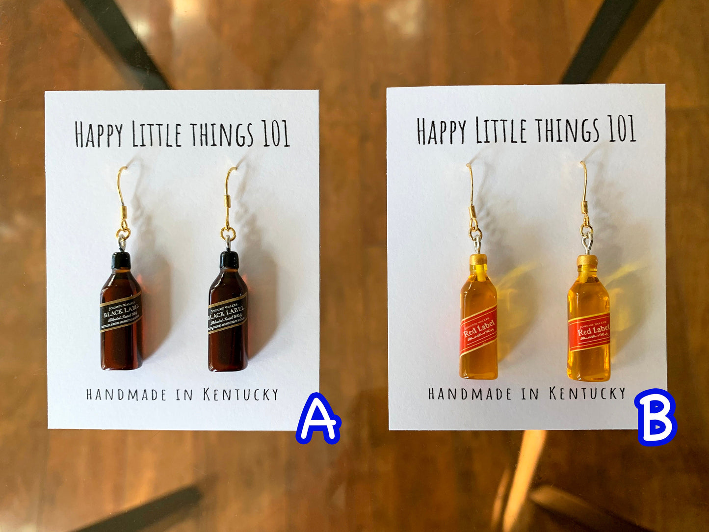 Whisky Bottle Earrings/Alcohol Bottle Accessories/Liquor Earrings/Whisky Lover Gift for Her/Fun Earrings/18K Gold Plated/Free Gift Box