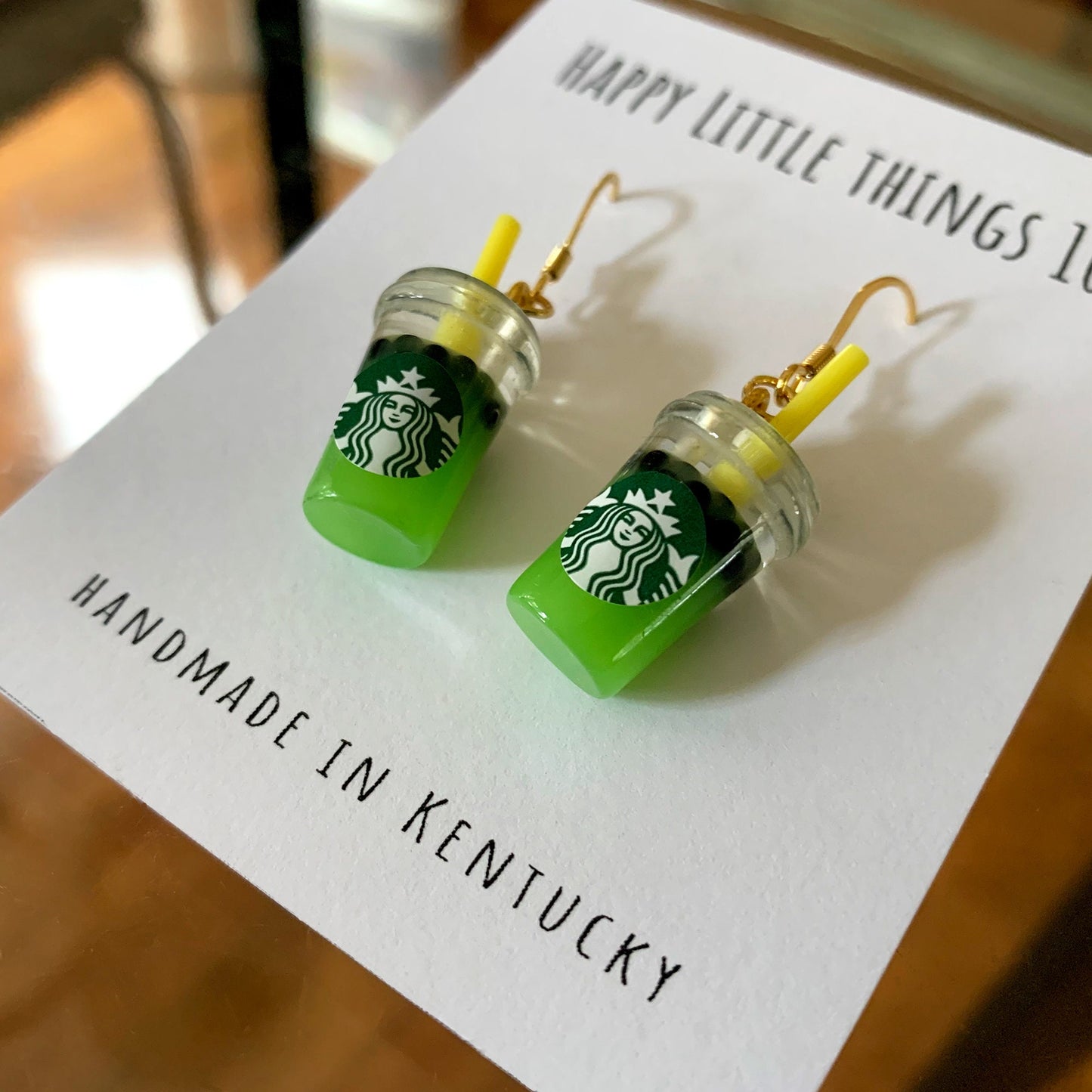 Matcha Green Tea Boba Earrings/Matcha Bubble Tea Earrings/Matcha Lover Gifts/Cute & Fun Gift for Her/Free Gift