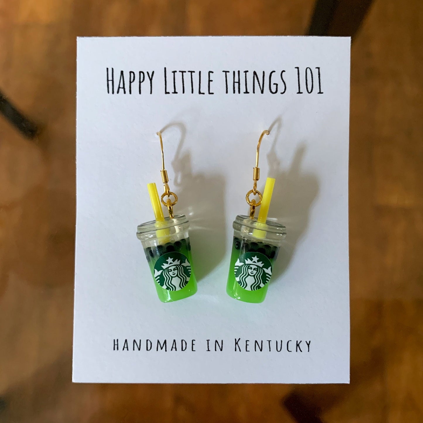 Matcha Green Tea Boba Earrings/Matcha Bubble Tea Earrings/Matcha Lover Gifts/Cute & Fun Gift for Her/Free Gift