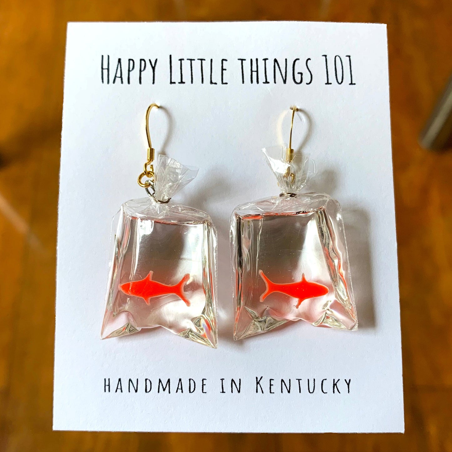 Japanese Goldfish Bag Earrings/Red Goldfish Earrings/Yellow Goldfish Earrings/Summer Accessories/Cute & Silly Gift for Her/Free Gift Box