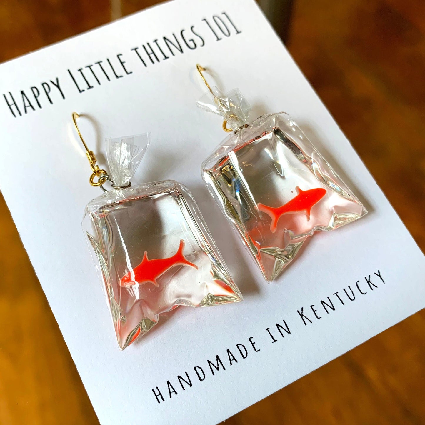 Japanese Goldfish Bag Earrings/Red Goldfish Earrings/Yellow Goldfish Earrings/Summer Accessories/Cute & Silly Gift for Her/Free Gift Box