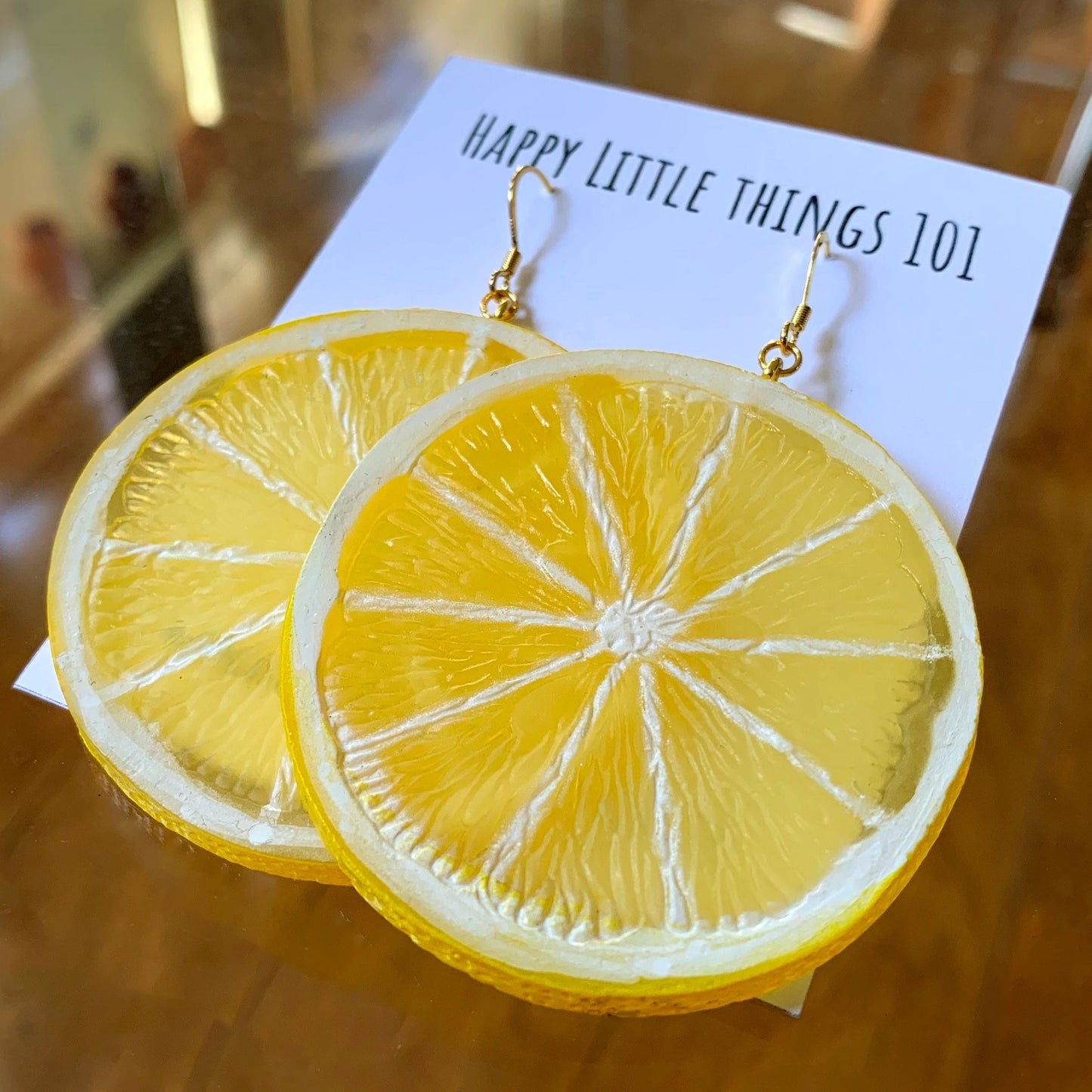 Lemon Slice Earrings/Earrings for Lemonade Stand/Lemon Lover Gift/Fun Earrings/Fruit Themed Party Earrings/18K Gold Plated/Free Gift Box