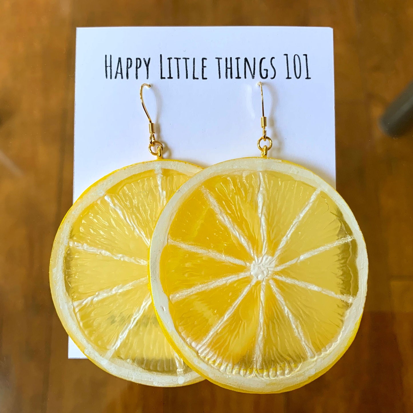 Lemon Slice Earrings/Earrings for Lemonade Stand/Lemon Lover Gift/Fun Earrings/Fruit Themed Party Earrings/18K Gold Plated/Free Gift Box