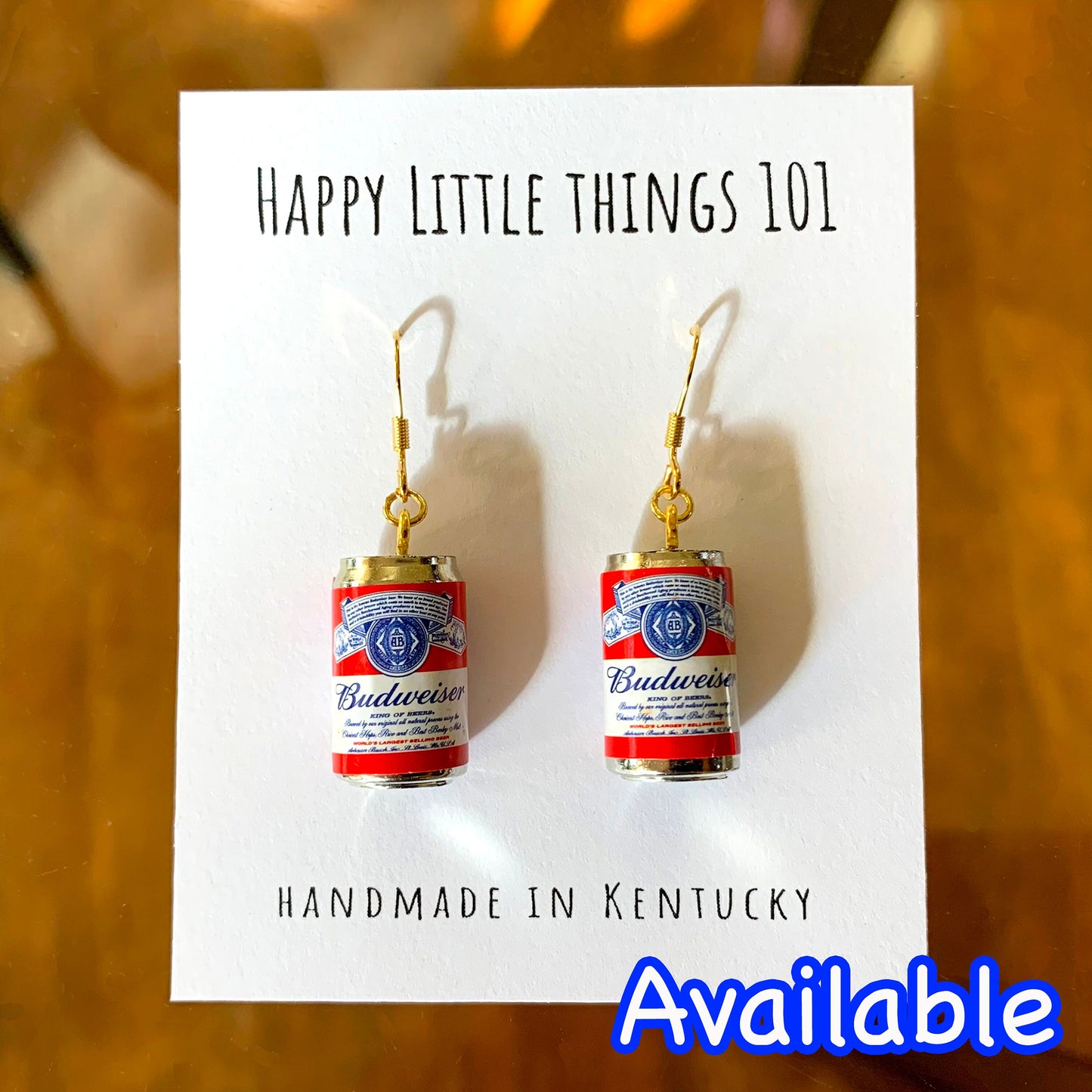 Beer Bottle Earrings/Lite Beer Bottle Earrings/Drink Earrings/Alcohole Earrings/18K Gold Plated/Beer Lover Gifts/Gift for Her/Free Gift Box