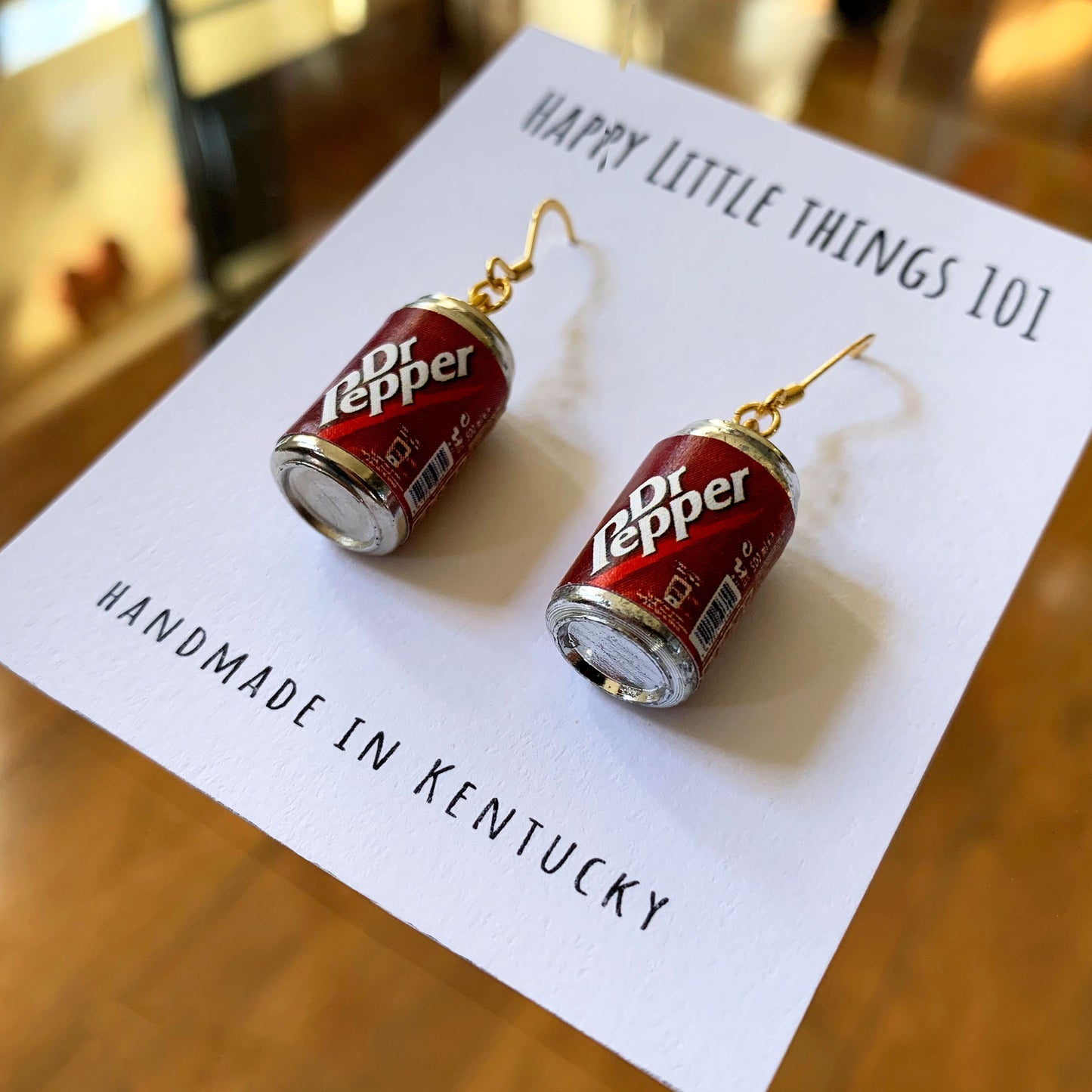Classic Soda Can Drop Earrings/Drink Earrings/Soda Lover Gifts/Miniature earrings/Fun Gift for Her/18K Gold Plated/Free Gift Box