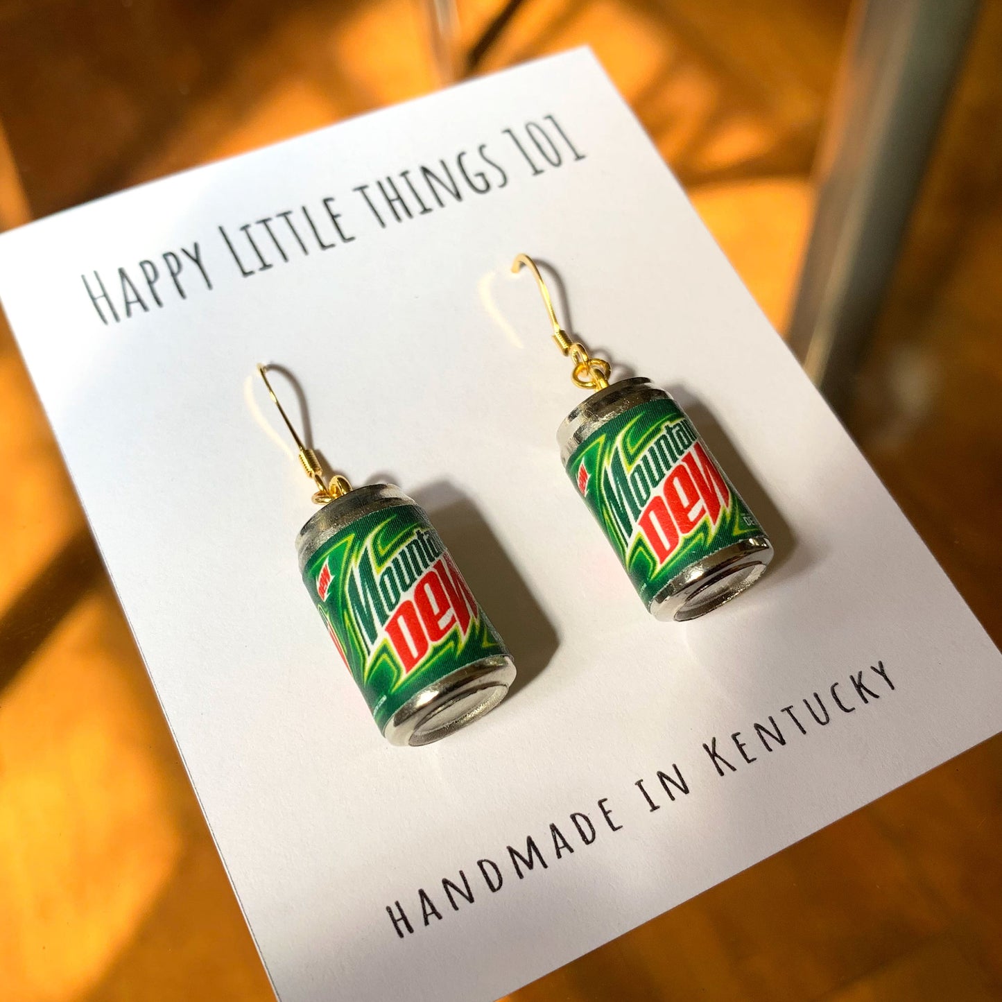 Classic Soda Can Drop Earrings/Drink Earrings/Soda Lover Gifts/Miniature Earrings/Fun Gift for Her/18K Gold Plated/Free Gift/Free Gift Box