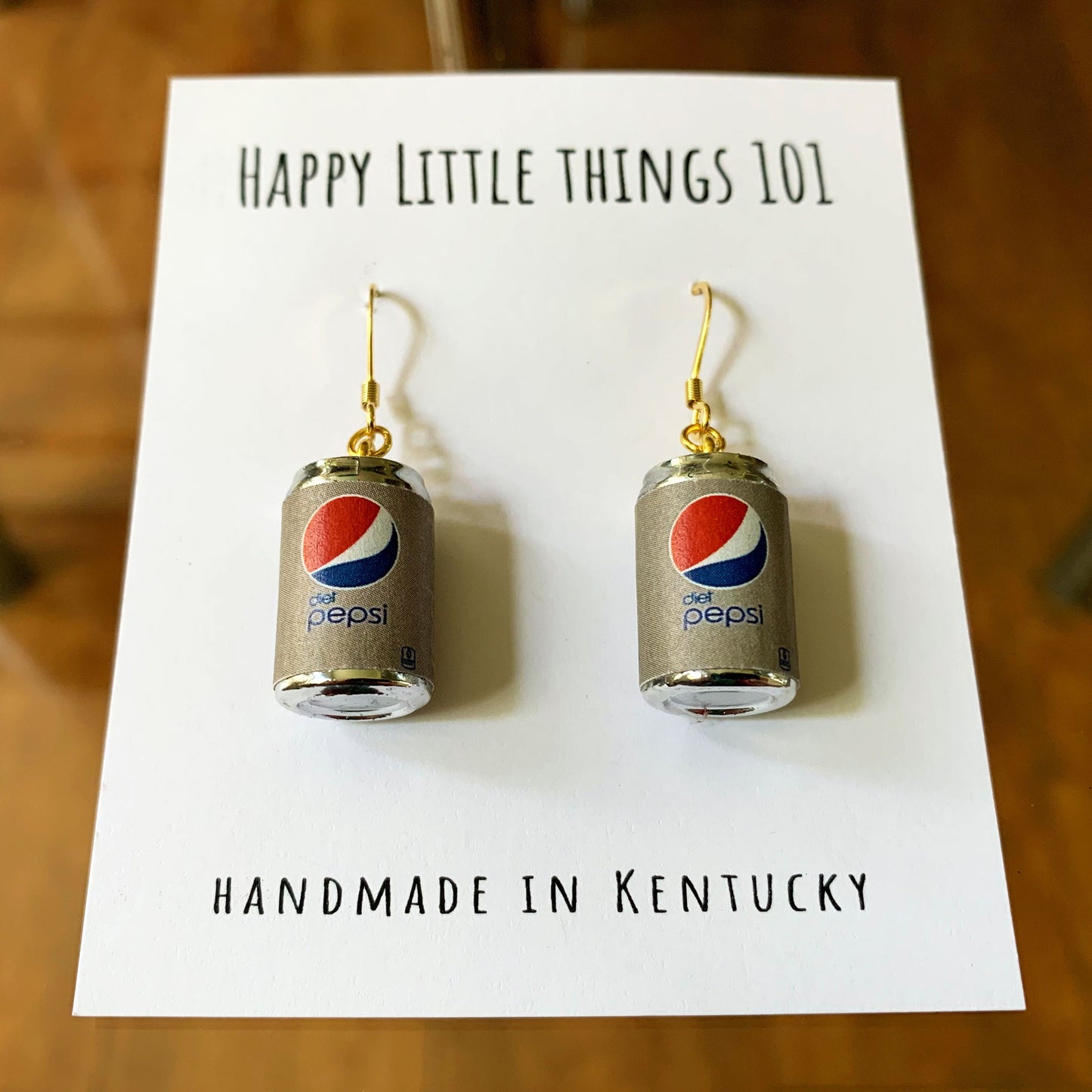 Diet Soda Can Drop Earrings/Soda Can Earrings/Soda Lover Gifts/Miniature earrings/Fun Gift for Her/18K Gold Plated/Free Gift Box/Free Box