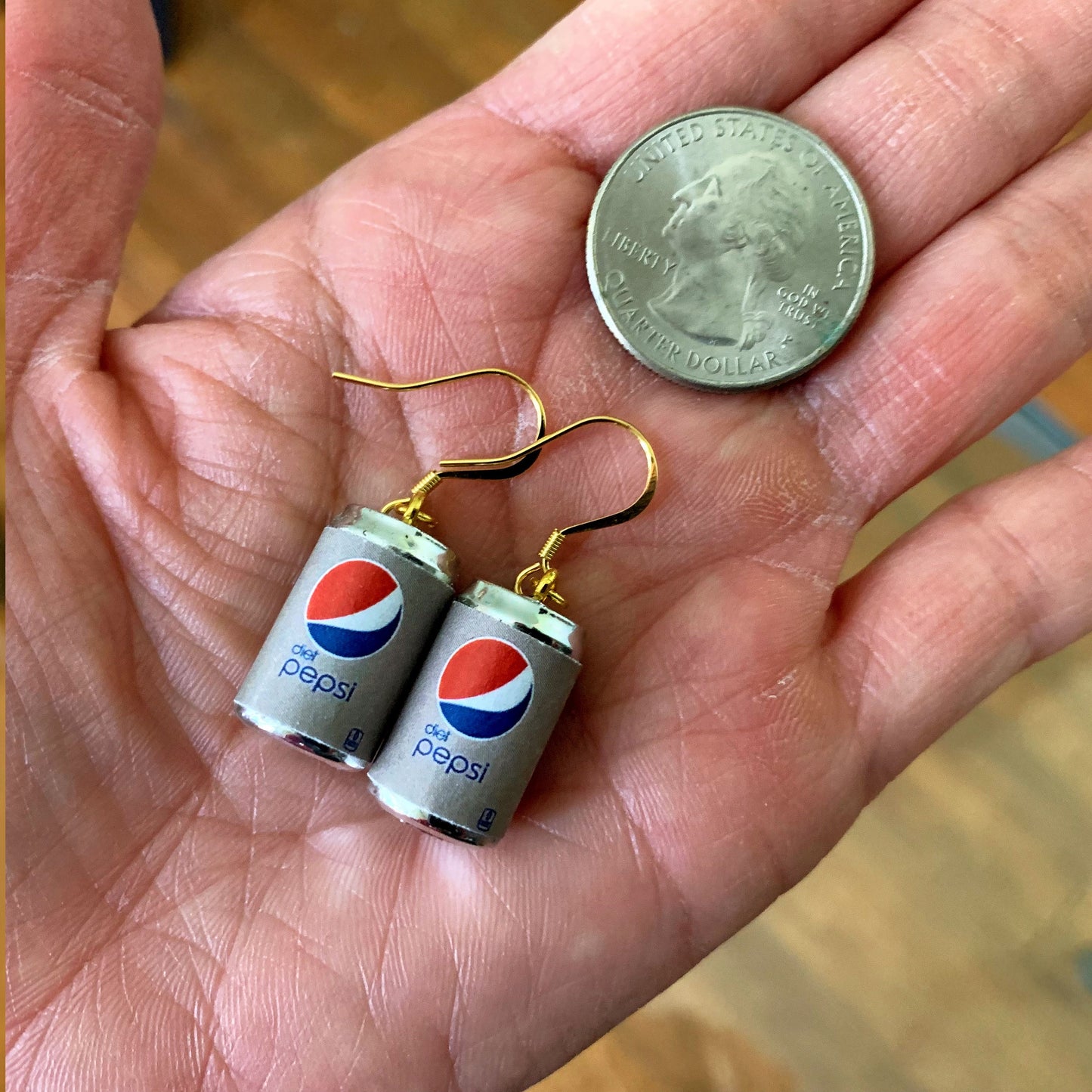 Diet Soda Can Drop Earrings/Soda Can Earrings/Soda Lover Gifts/Miniature earrings/Fun Gift for Her/18K Gold Plated/Free Gift Box/Free Box