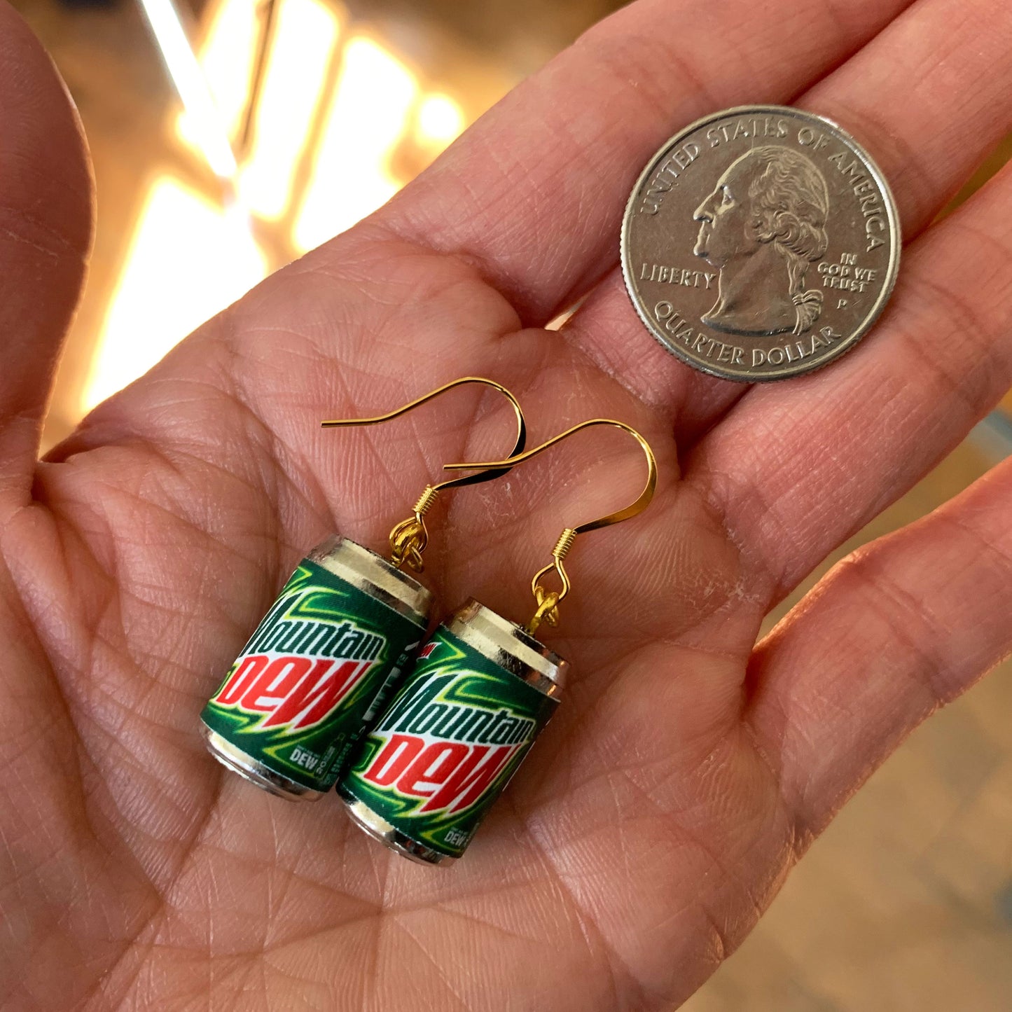 Classic Soda Can Drop Earrings/Drink Earrings/Soda Lover Gifts/Miniature Earrings/Fun Gift for Her/18K Gold Plated/Free Gift/Free Gift Box