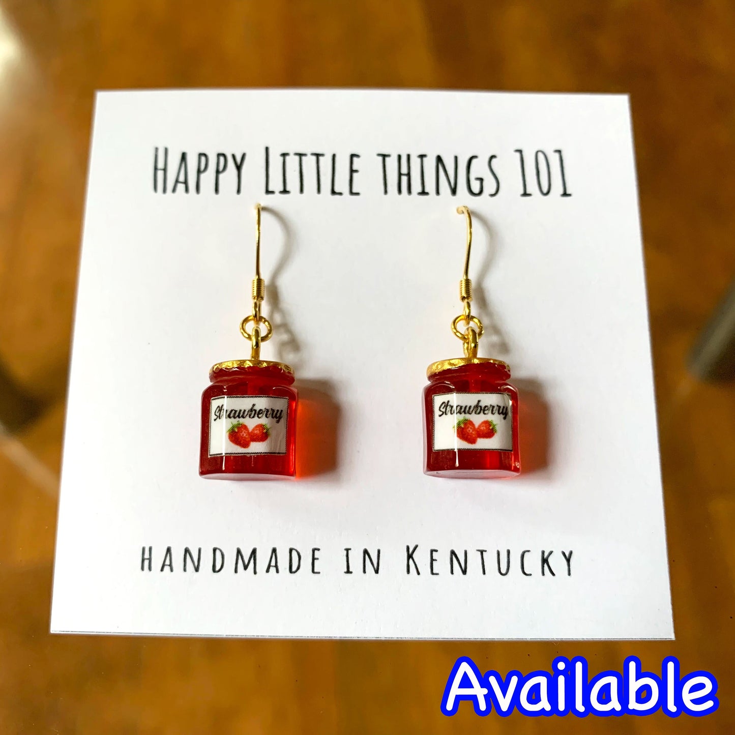 Honey Jar Drop Earrings/Faux Gold Honey Jar Earrings/Miniature Earrings/Food Accessories/Honey Lover Gift for Her/Gold Plated/Free Gift Box