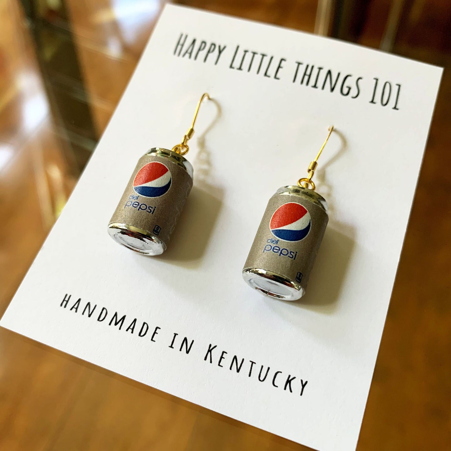 Diet Soda Can Drop Earrings/Soda Can Earrings/Soda Lover Gifts/Miniature earrings/Fun Gift for Her/18K Gold Plated/Free Gift Box/Free Box