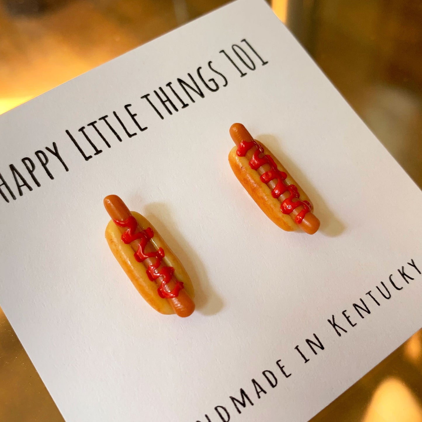 Foot Long Hot dog Stud Earrings/Food Earrings/Miniature Earrings/Cute & Fun Gift for Her/Hot Dog Lover Gifts/18K Gold Plated/Free Gift Box
