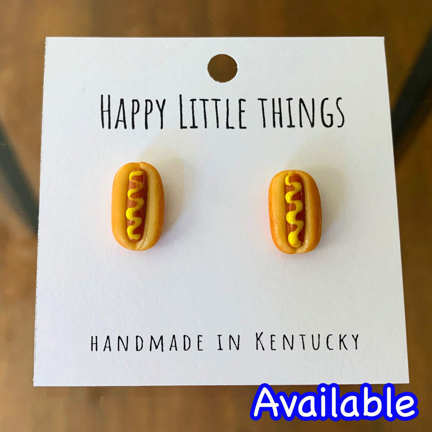 Foot Long Hot dog Stud Earrings/Food Earrings/Miniature Earrings/Cute & Fun Gift for Her/Hot Dog Lover Gifts/18K Gold Plated/Free Gift Box