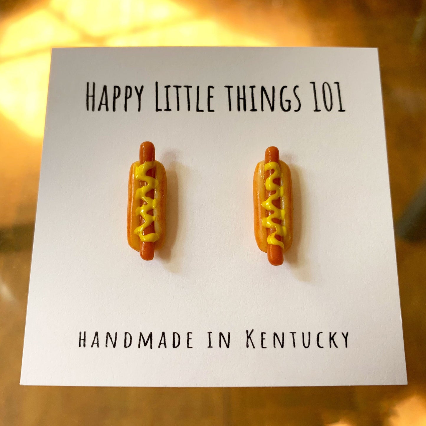 Foot Long Hot dog Stud Earrings/Food Earrings/Miniature Earrings/Cute & Fun Gift for Her/Hot Dog Lover Gifts/18K Gold Plated/Free Gift Box