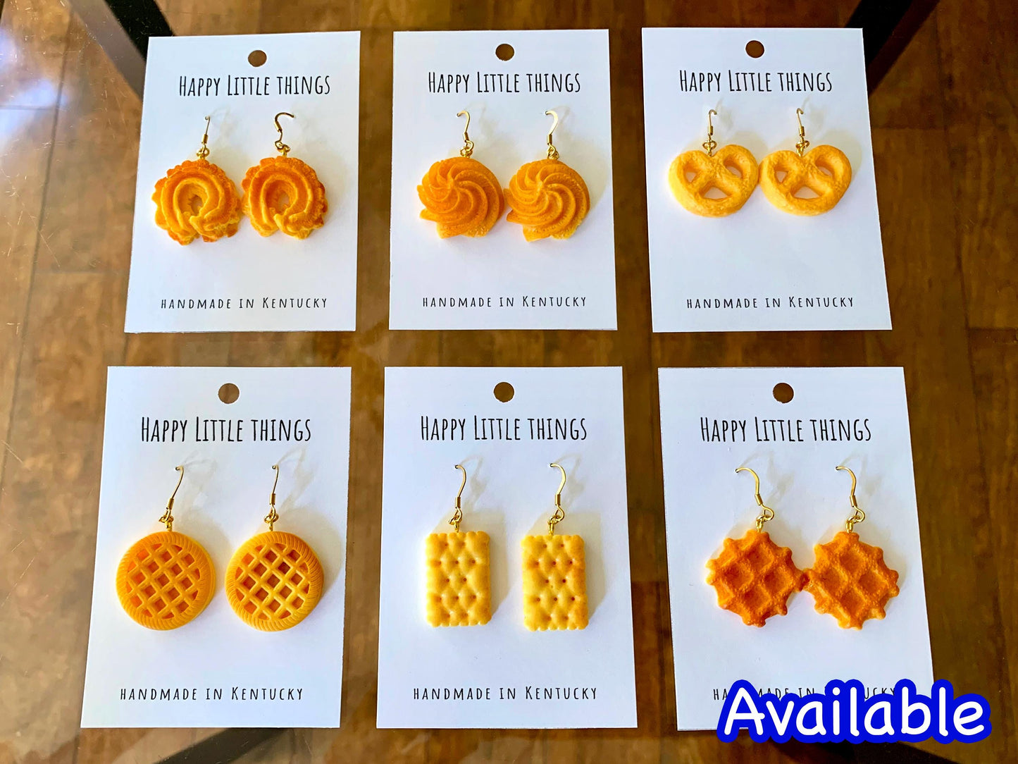 Deviled Cookie Drop Earrings, White Cookie Dangle Earrings, Cookie Lover Gifts for Her, Fun Earrings, 18K Gold Plated, Free Gift