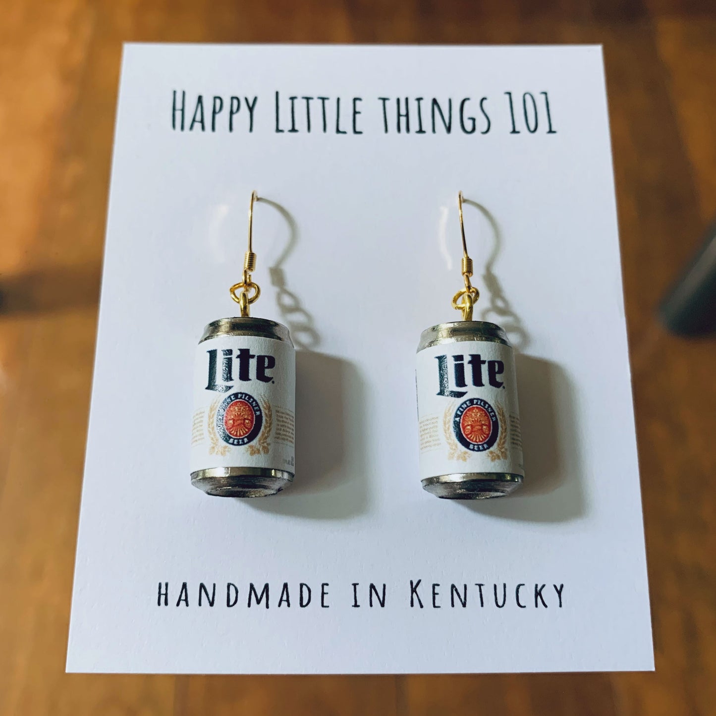 Classic Light Beer Can Drop Earrings/Alcohol Dangle Earrings/Beer Lover Gifts/Miniature earrings/Fun Gift for Her/18K Gold Plated/Free Gift