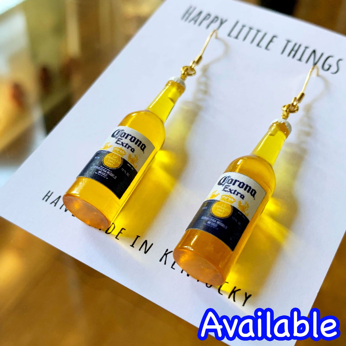 Guinness Beer Bottle Earrings/Miniature Beer Earrings/Drink Earrings/Fun Earrings/Beer Lover Gift for Her/18K Gold Plated/Free Gift Box