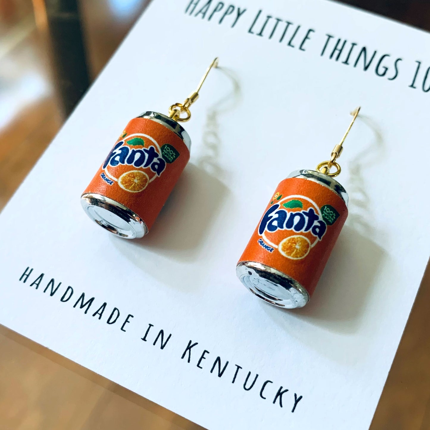Classic Orange Soda Can Drop Earrings/Soda Can Dangle Earrings/Soda Lover Gifts/Miniature earrings/Fun Gift for Her/18K Gold Plated/Free Gift