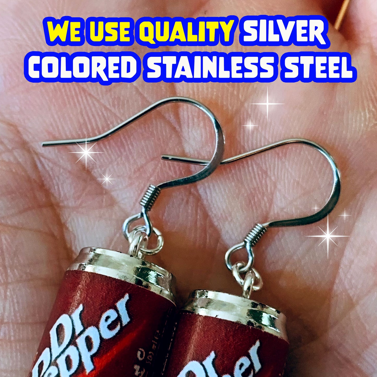 Diet Soda Can Drop Earrings/Soda Can Earrings/Soda Lover Gifts/Miniature earrings/Fun Gift for Her/18K Gold Plated/Free Gift Box/Free Box