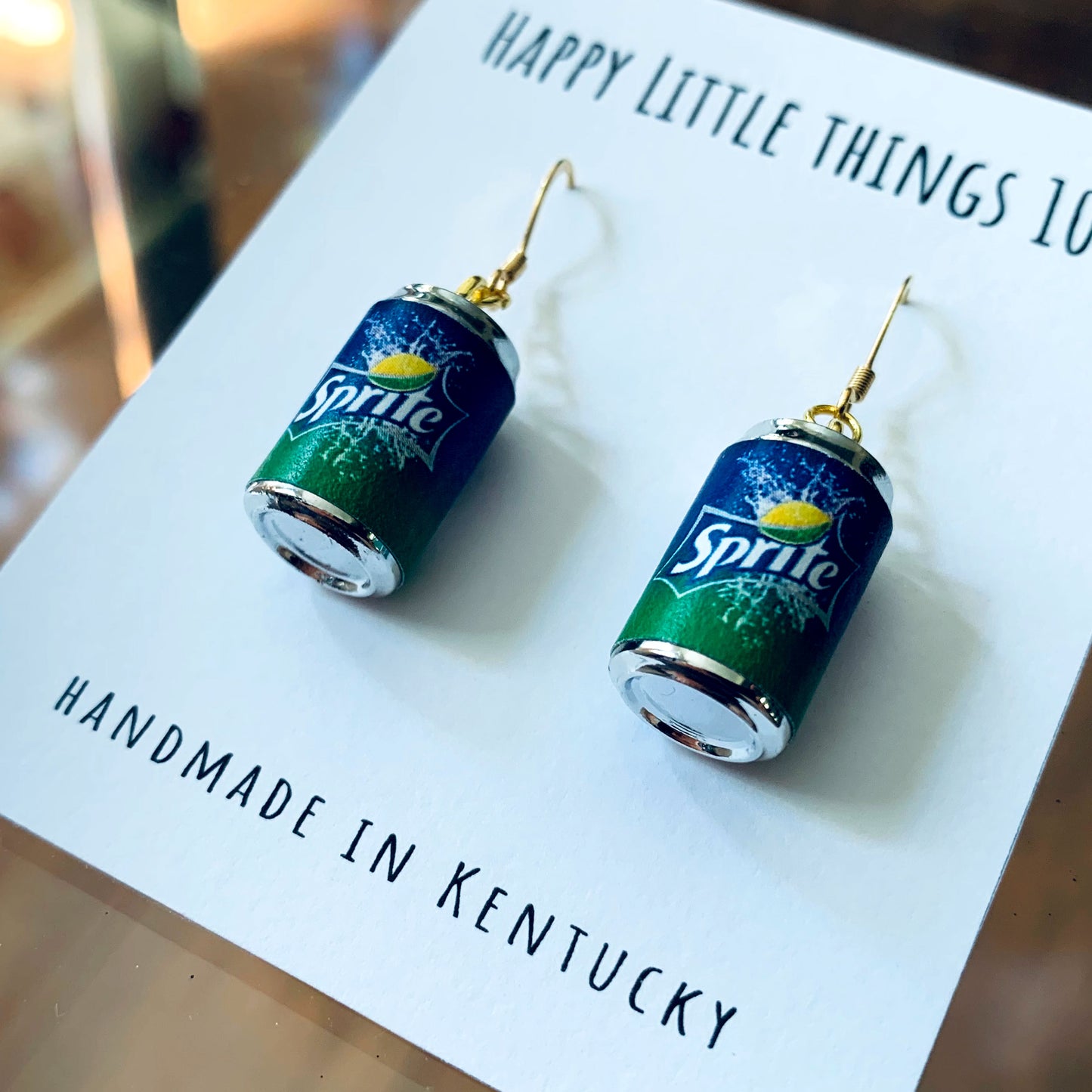 Classic Soda Can Drop Earrings/Soda Can Dangle Earrings/Soda Lover Gifts/Miniature earrings/Fun Gift for Her/18K Gold Plated/Free Gift