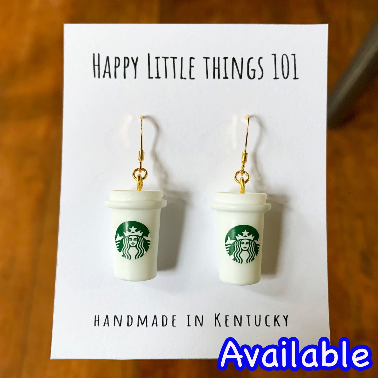 Starbucks Inspired Matcha Green Tea Frappuccino Earrings/Matcha Lover Gifts/Cute & Fun Gift for Her/18K Gold Plated/Free Gift Box