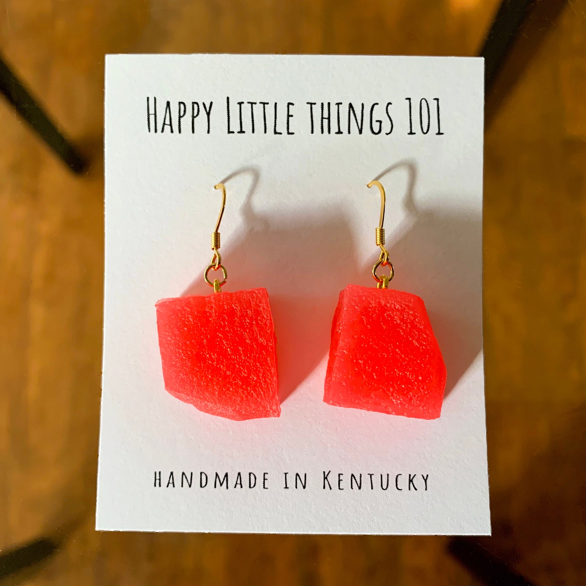 Cantaloupe Chunk Earrings/Honeydew Chunk Earrings/Watermelon Chunk Earrings/Fruit Accessories/Fun Earrings/18K Gold Plated/Free Gift Box