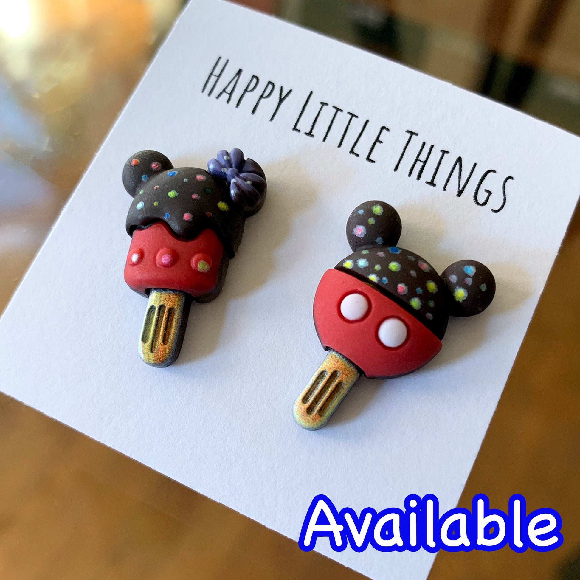 Mickey & Minnie Mouse Cupcake Earrings/Cute and Fun Earrings/Disney Lover Gift for Her/Sweets Earrings/18K Gold Plated/Free Gift Box